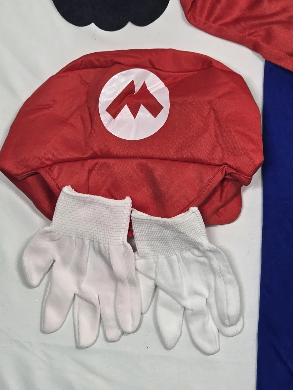 Kids Super Mario Costume Size XS Complete Set with Hat Gloves and Mustache